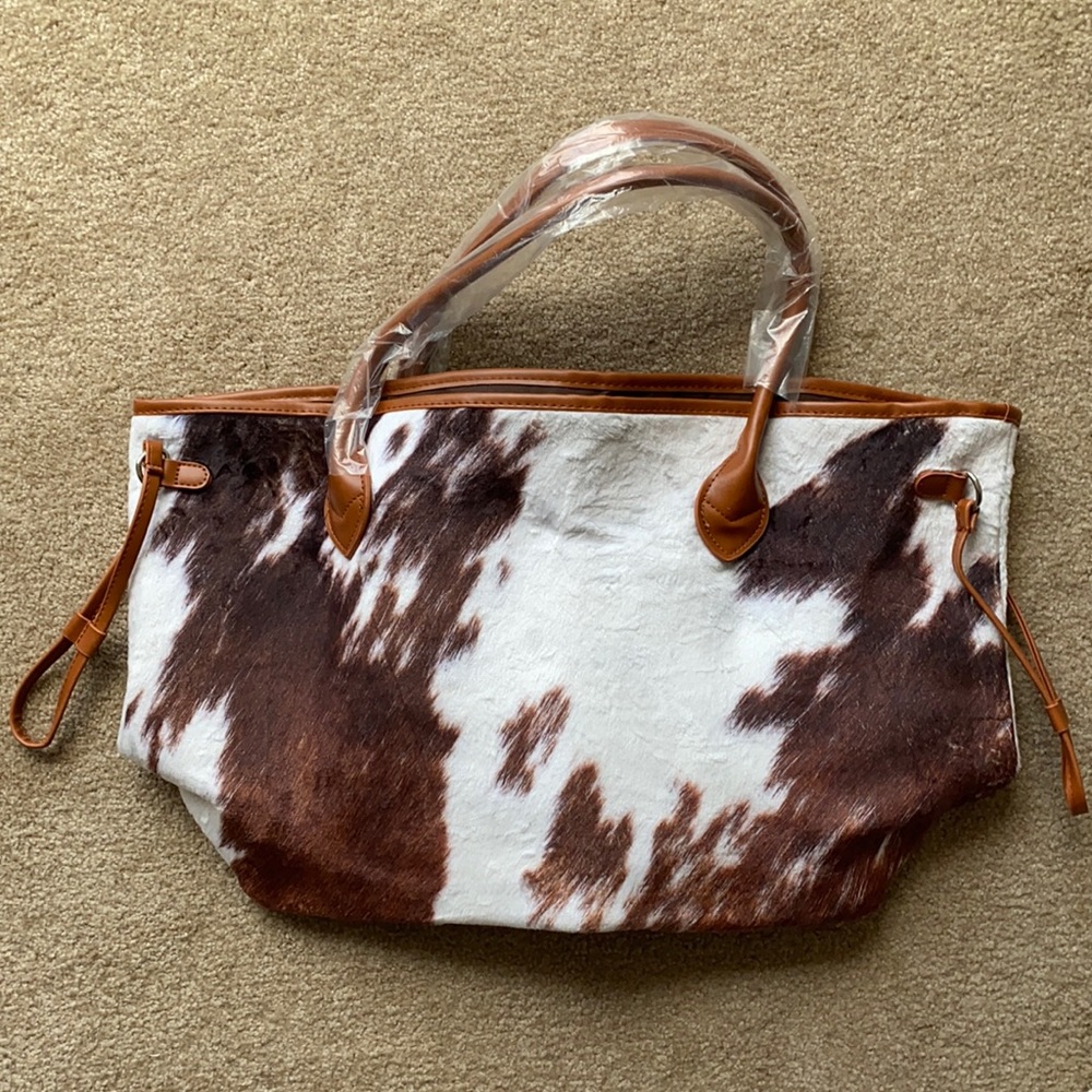Cowhide tote bag